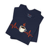 Coffee Heartbeat Unisex Jersey Short Sleeve Tee