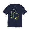 Stethoscope Graphic Tee — Green Gold Medical Nurse Doctor Shirt