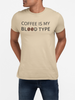 Coffee Is My Blood Type T-Shirt — Funny Coffee Shirt with Coffee Bean Design