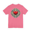 Heart Mandala T-Shirt — Decorative Red Heart on Floral Mandala Crew Tee