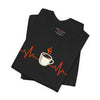 Coffee Heartbeat Unisex Jersey Short Sleeve Tee